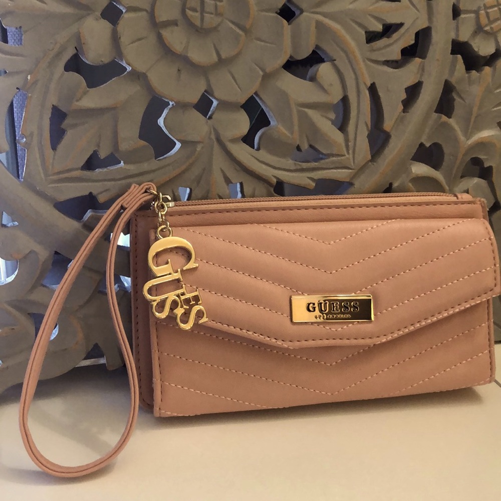 GUESS Quilted Large Wallet Wristlet